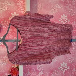 Bobbie Brooks Textured Knit Blouse in Pink and Purple